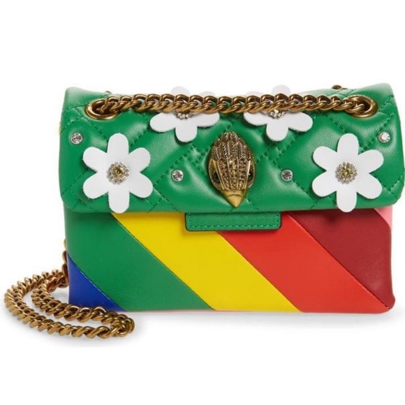 Kurt Geiger Handbags - Kurt Geiger RAINBOW STRIPE FLOWER LEATHER STRIPE BAG
